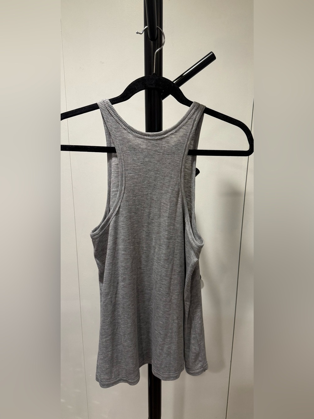 Free People Gray Ribbed Racerback Tank Top - Picture 2 of 4